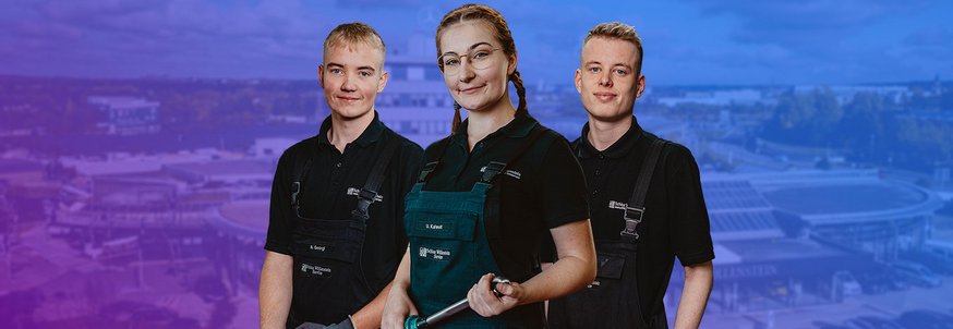 Karrierebild mit 3 Azubis