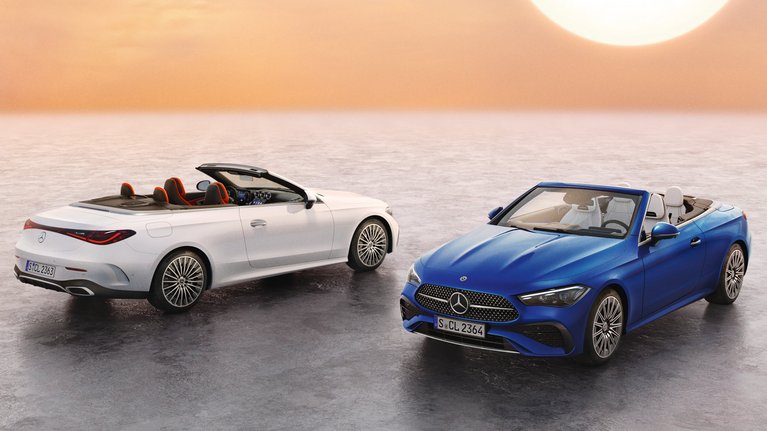 CLE Cabrios von Mercedes-Benz in weiß und blau
