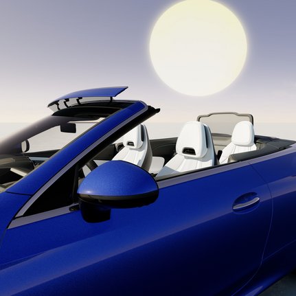 Windschottsystem AIRCAP® und Kopfraumheizung AIRSCARF® des CLE Cabrio
